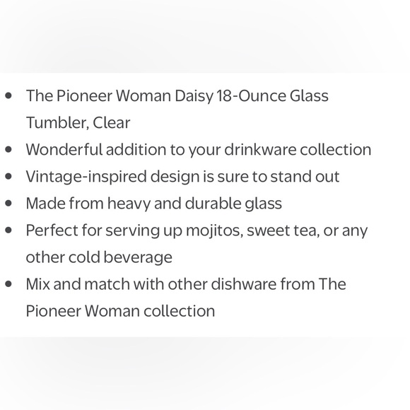 🌸 2025 New The Pioneer Woman Daisy 18 Ounce Glass Tumbler, Clear, Qty 1 - Picture 2 of 8